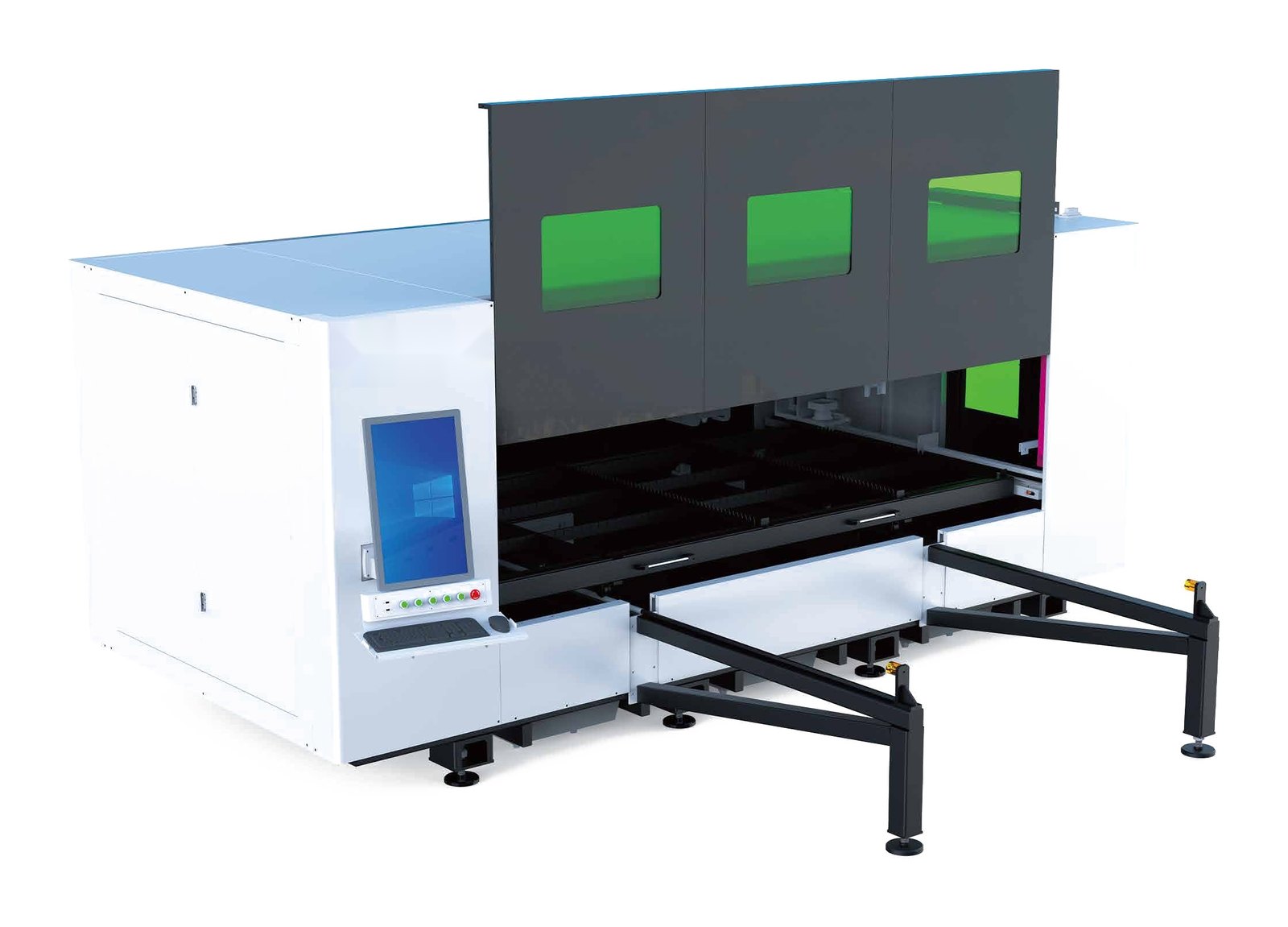 HN-3015LS — 5 × 10 ft enclosed fiber laser